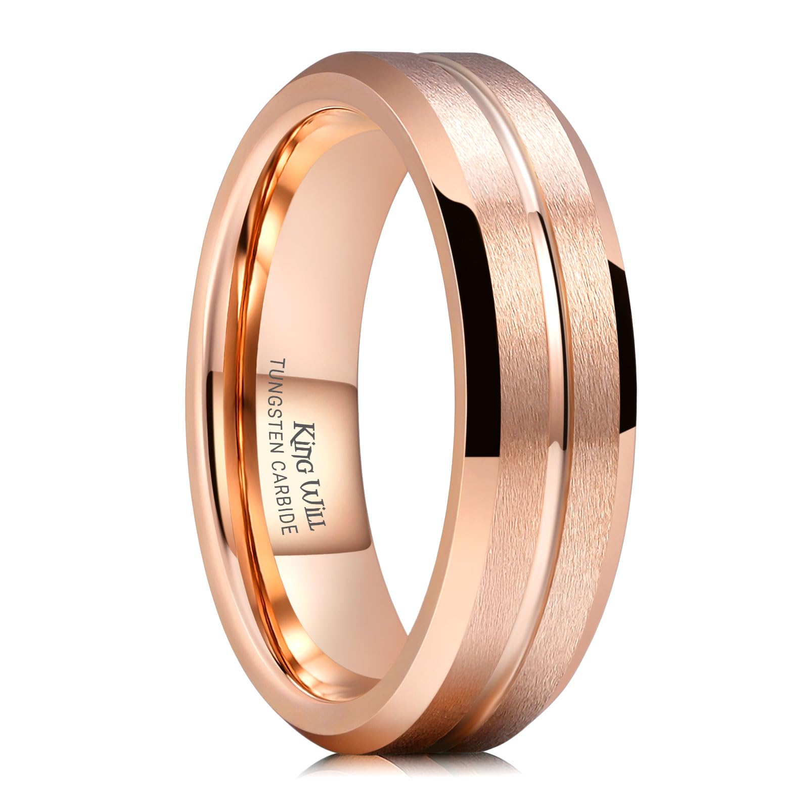 King Will Tungsten Carbide Wedding Band for Men Size 4-16