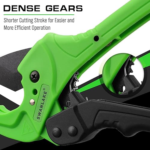 Miniatura 4 de SWANLAKE - Cortador de tubería de PVC, cortador de tubos de PVC de trinquete de 1-5/8 pulgadas y 1-3/8 pulgadas para mangueras de PEX, PVC, PPR y