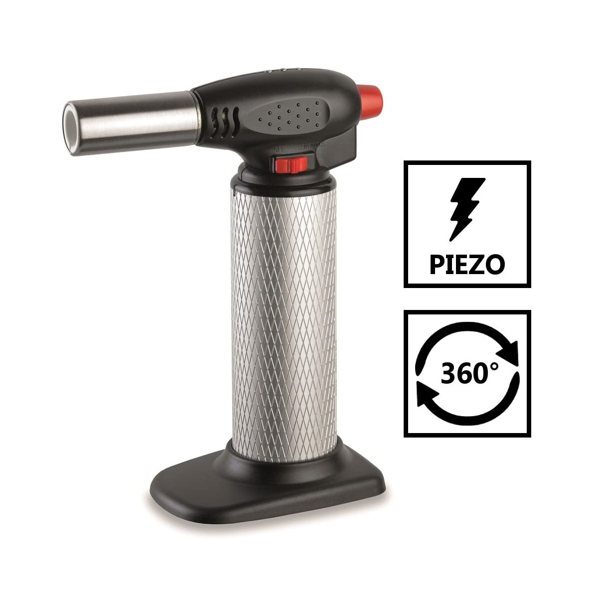 KEMPER - Chalumeau de cuisine piezo professionnel micro torche gaz rechargeable - toutes positions 360°