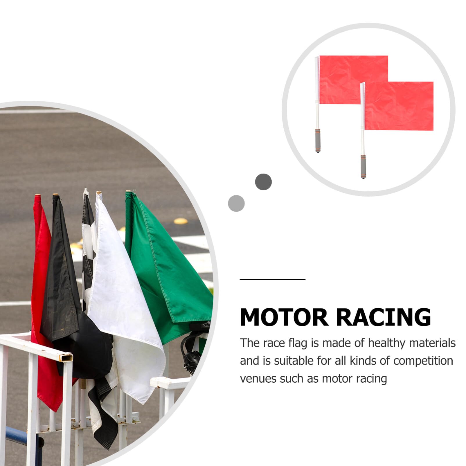 Toddmomy 2pcs Handheld Referee Commanding Flags Bright Red Signal Flags for Sports Racing and Outdoor Events and for Traffic and Game Use