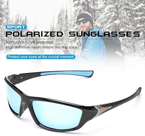 Vista 12 de MIRYEA Polarized Sports Sunglasses for Men Women Cycling Running Driving Glasses