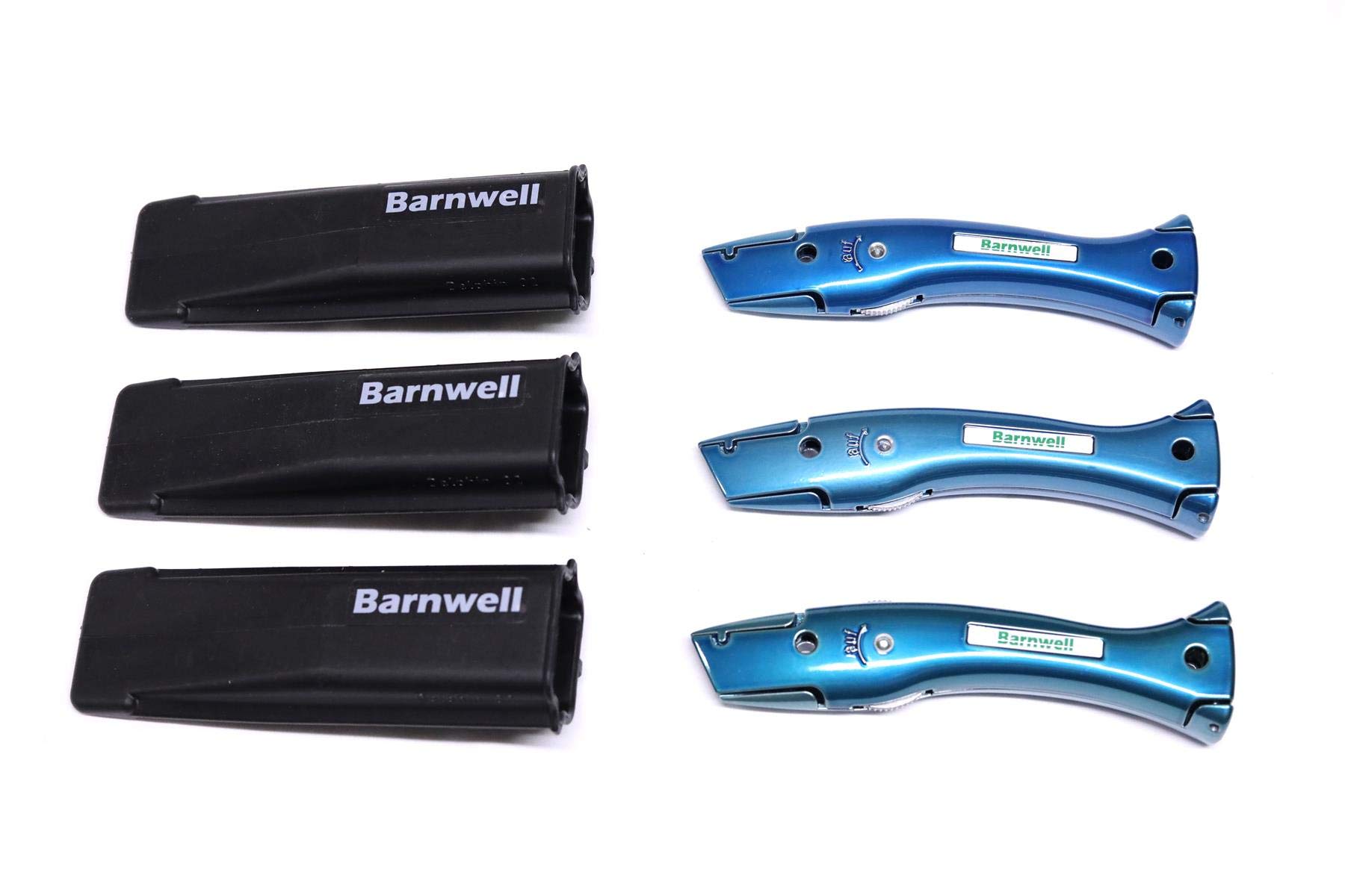 Pack of 3 Candy Blue Dolphin Delphin Carpet Fitters Work Trimming Fixed Knives Knife and Holster NO Blades