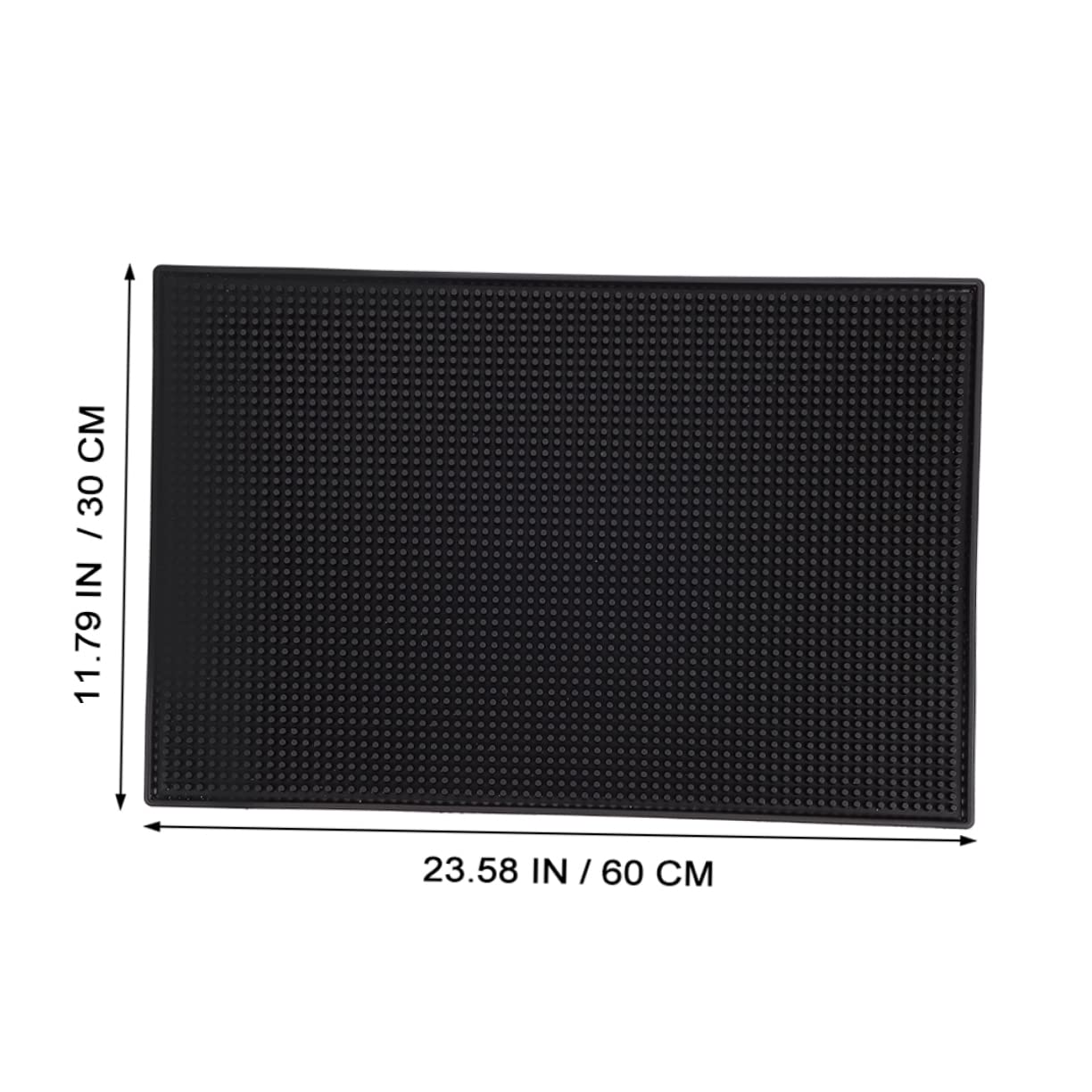 Tappetino Bar Antiscivolo in Pvc Nero Rettangolare Ispessito | Superficie ad Alto Attrito, Lavabile e Resistente al Calore, per Bar e Cucina