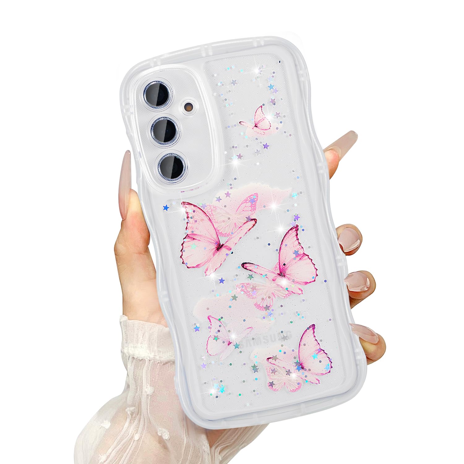 Amazon.com: UEEBAI Wave Butterfly Case for Samsung Galaxy S25 5G