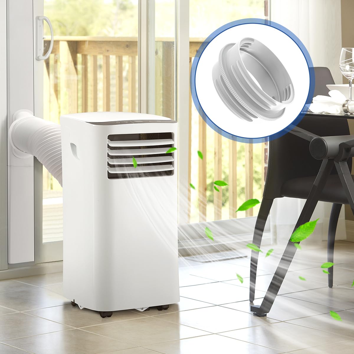Klimaanlagen Abluftschlauch Adapter, 130mm innen/150mm außen, Tragbare Klimaanlage Abgasschlauchanschluss, Klimaanlagen Schlauchkupplung für Klimaanlage Wäschetrockner Dunstabzugshaube