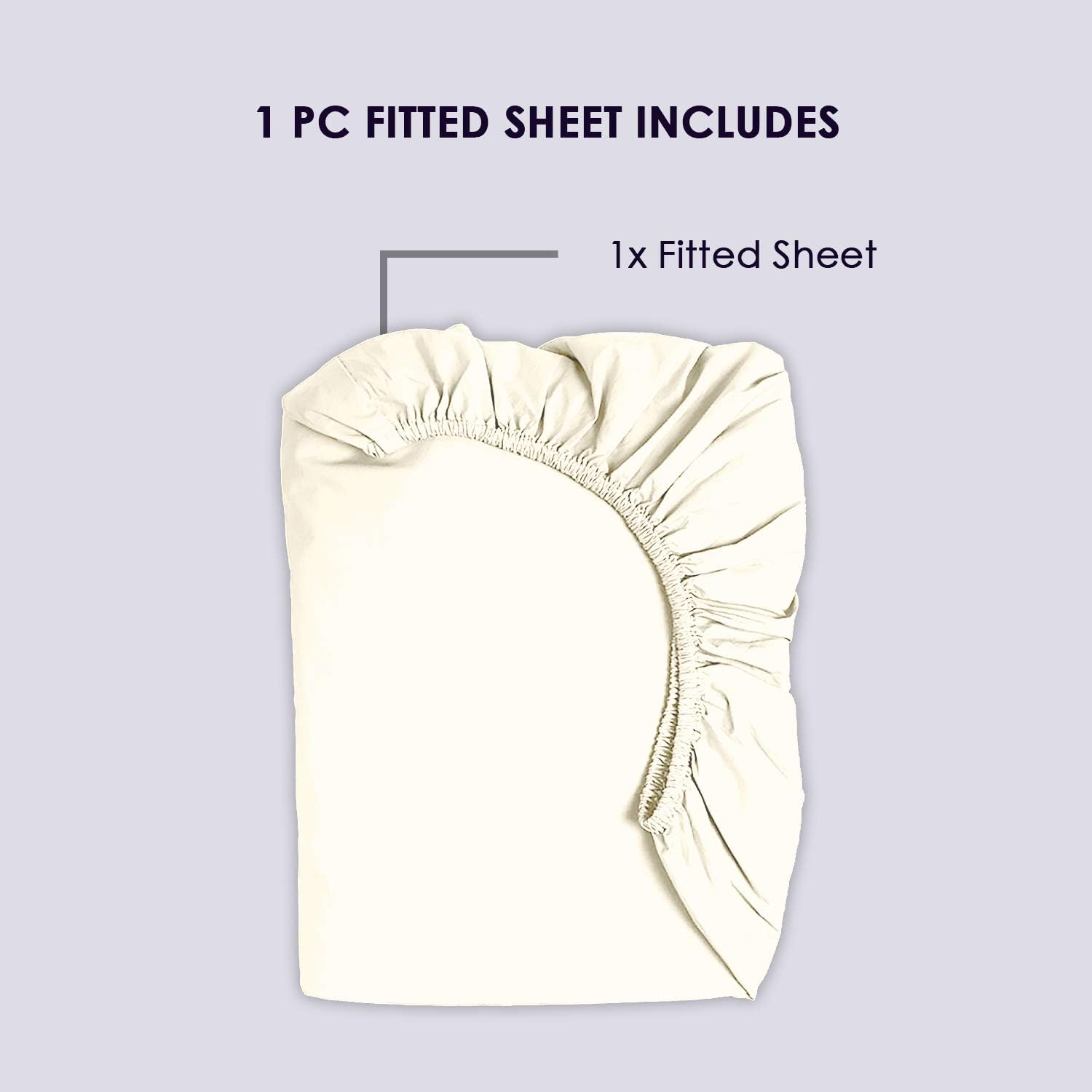 Pizuna Pure 100% Cotton Queen Fitted Sheet, 800 Thread Count Long Staple Cotton, Thick Sateen Weave, 15-Inch Deep Pocket (Combed New Ivory)