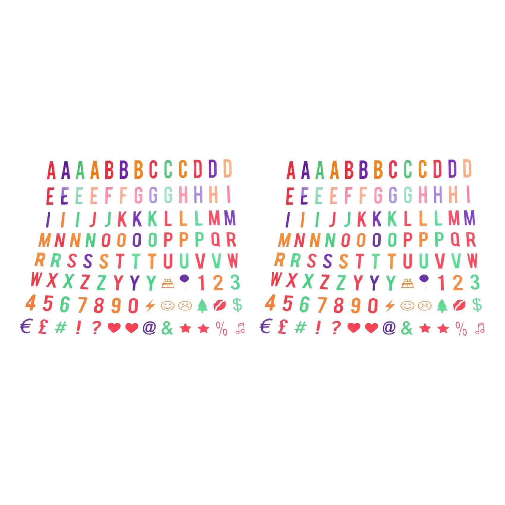 Jnchdghwa Multicolor Letter & Symbol Pack For A4 Cinematic Light Up Sign Box Cinema Led Letter Lamp (208 Letters And Symbols)