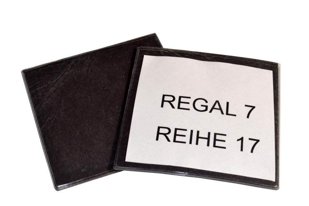 100 x Porte Étiquette Magnétique - taille: 8,6cm x 8,6cm - 100 pièces - Étiquettes Magnétiques - Pochettes avec Bande Magnétique et PVC transparent sur le côté frontal
