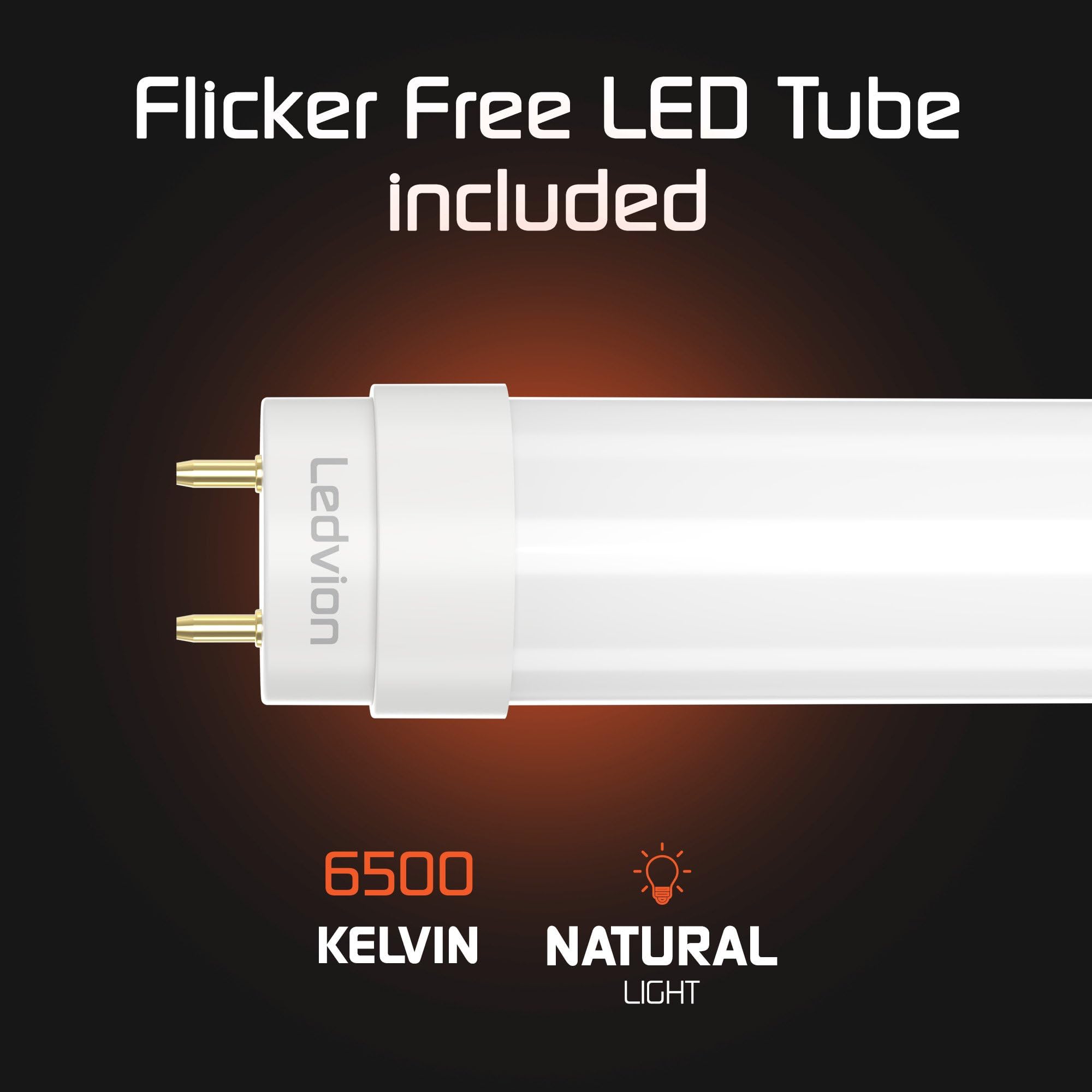 Ledvion - 1 pieza, pantalla estanca, 60cm, IP65, 9W, 100 lm/W, Blanco frío, 6500K, para 2 tubos LED, lámpara de techo para garaje, de bodega, tubo led, almacén