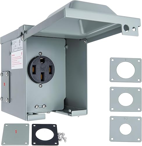 Miniatura 8 de Caja de toma de corriente RV de 30 amperios y 125 voltios, caja de enchufe RV de 30 amperios, cerrada, resistente a la intemperie, panel de