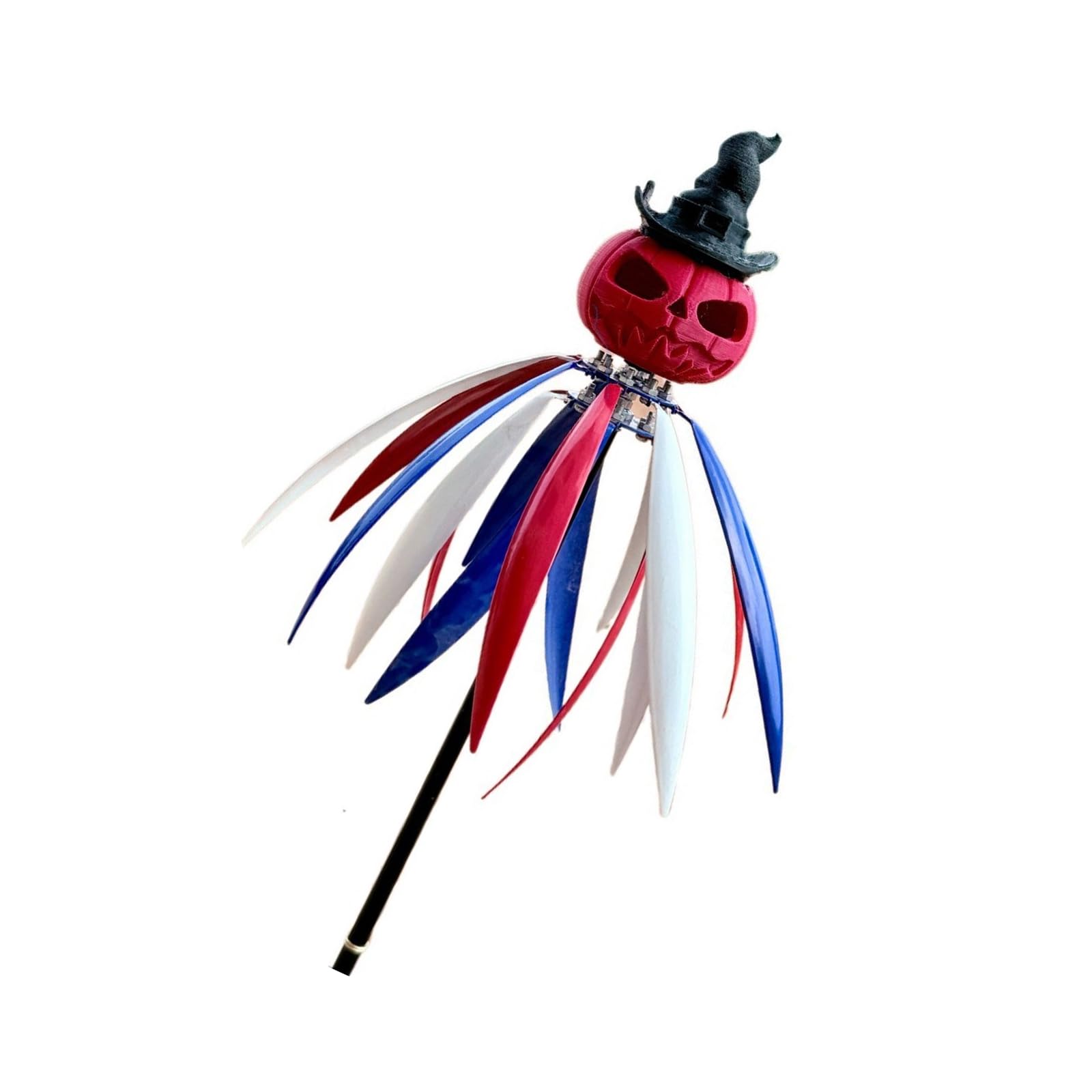 Rotating Skull Pumpkin Windmill Metal Spinner Halloween Decoration for Garden Patios Cemetery Decorations Halloween Garden Ornament for Patios