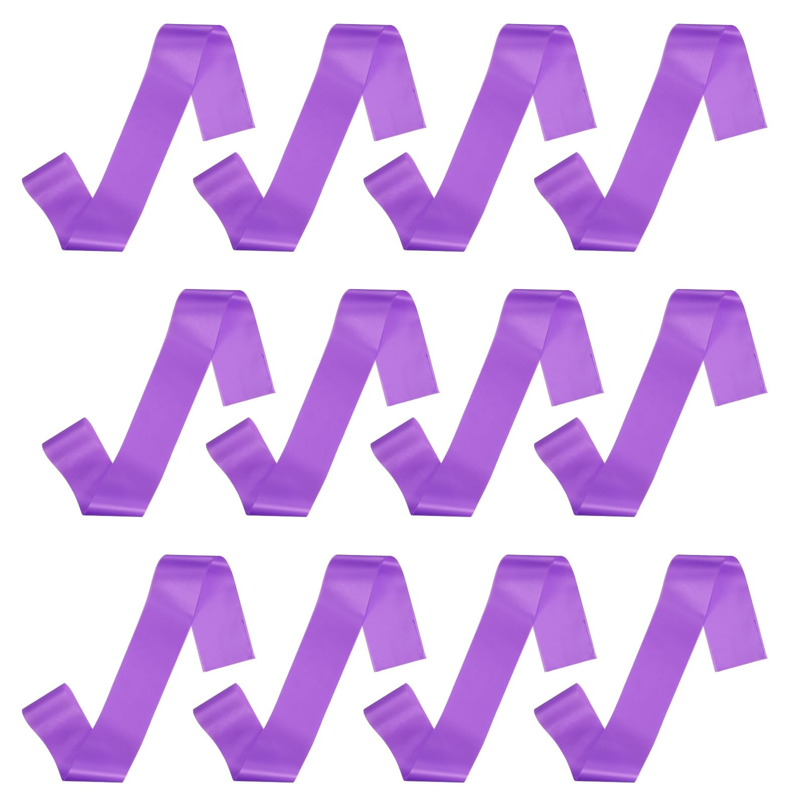 sourcing map 12 Pcs Blank Satin Sash, 71" x 4.7" Pageant Sash Plain Senior Party Decorations for Women Bride Birthday Wedding Graduation DIY Custom, Purple