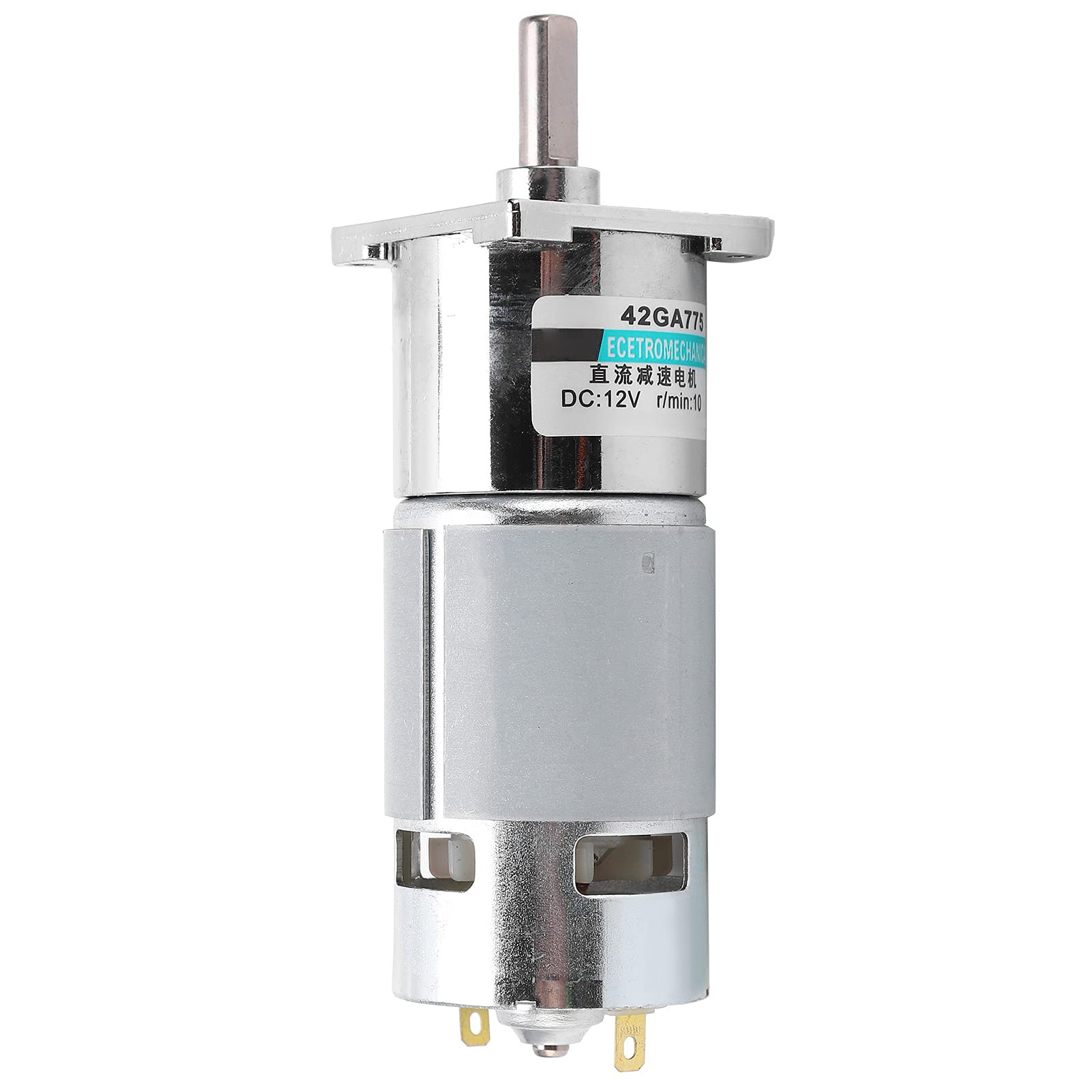 DC Gear Motor XD42GA755 Low Speed CW CCW Permanent Magnet High Torsion Copper Coil with Bracket Sport Control 12V (50rpm/min)