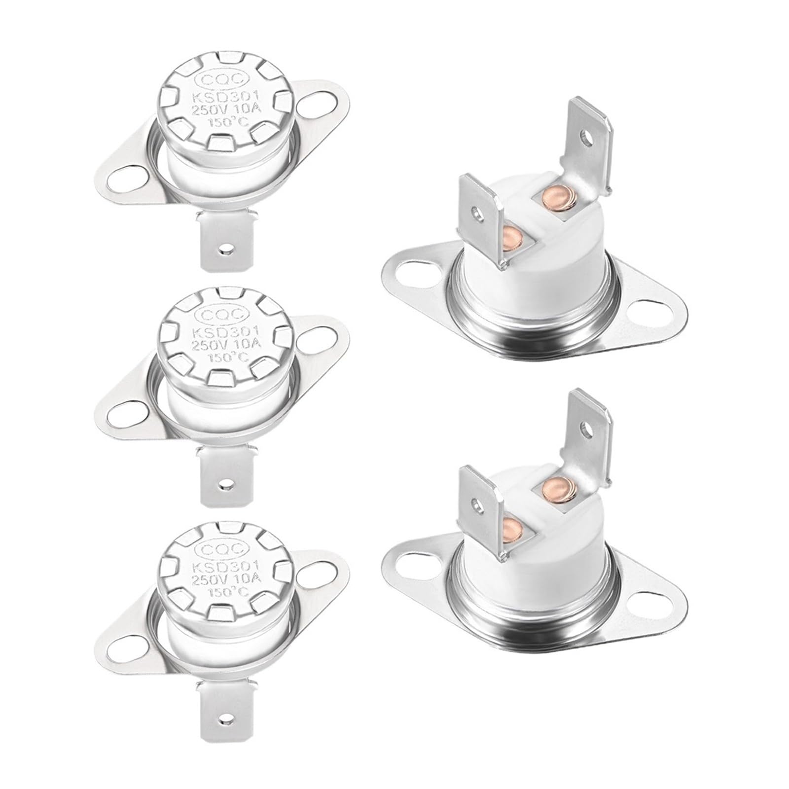 QQTD665BET 5Pcs 250V 10A 130°C-250°C KSD301 Thermostat Switch Normally Closed N.C Adjust Snap Disc Temperature Control for Microwave