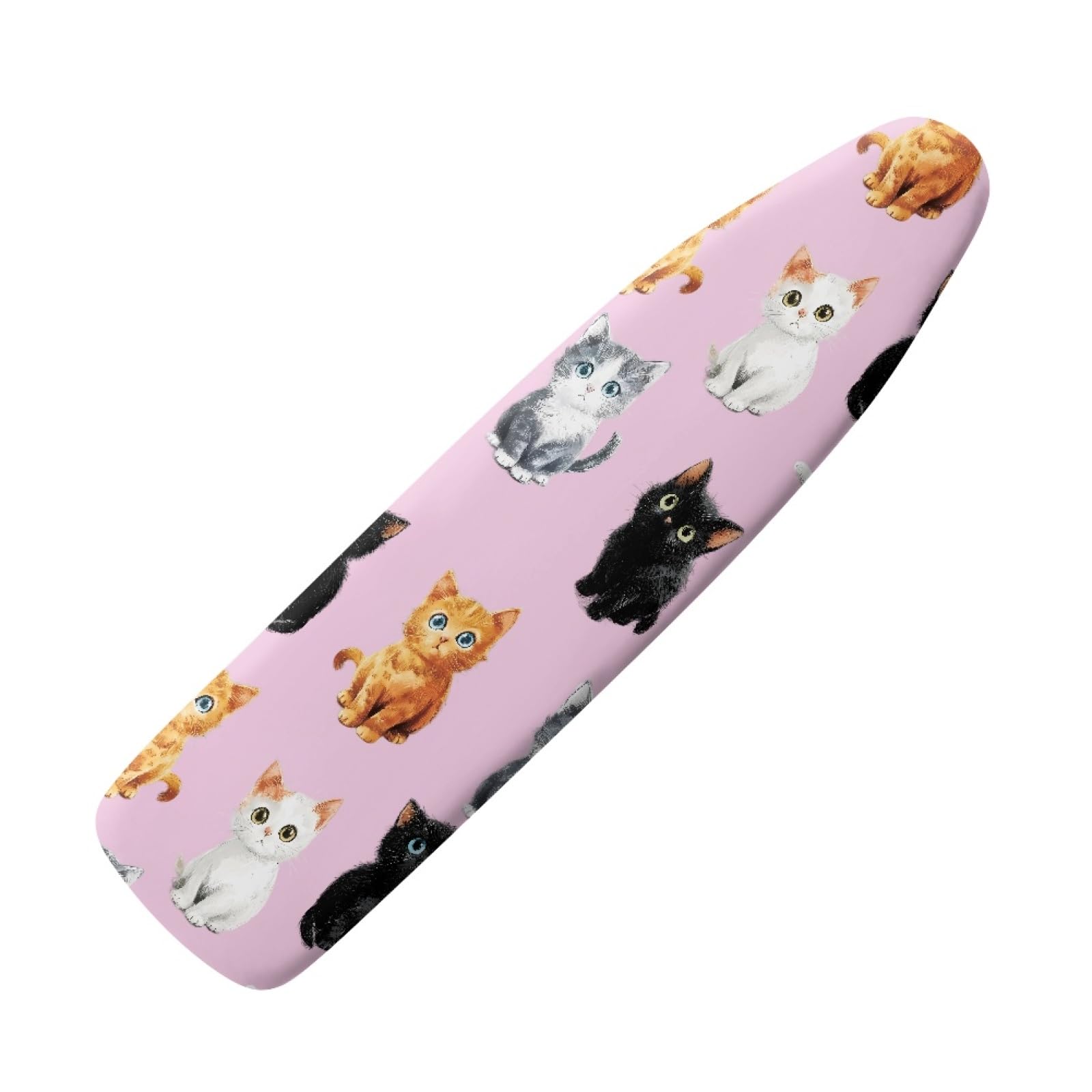 Ironing Board Cover 125X43 Yellow Cat Padded Iron Board Cover With Elasticated, Easy Fit And Resists Scorching, Cord Binding & Stretch System