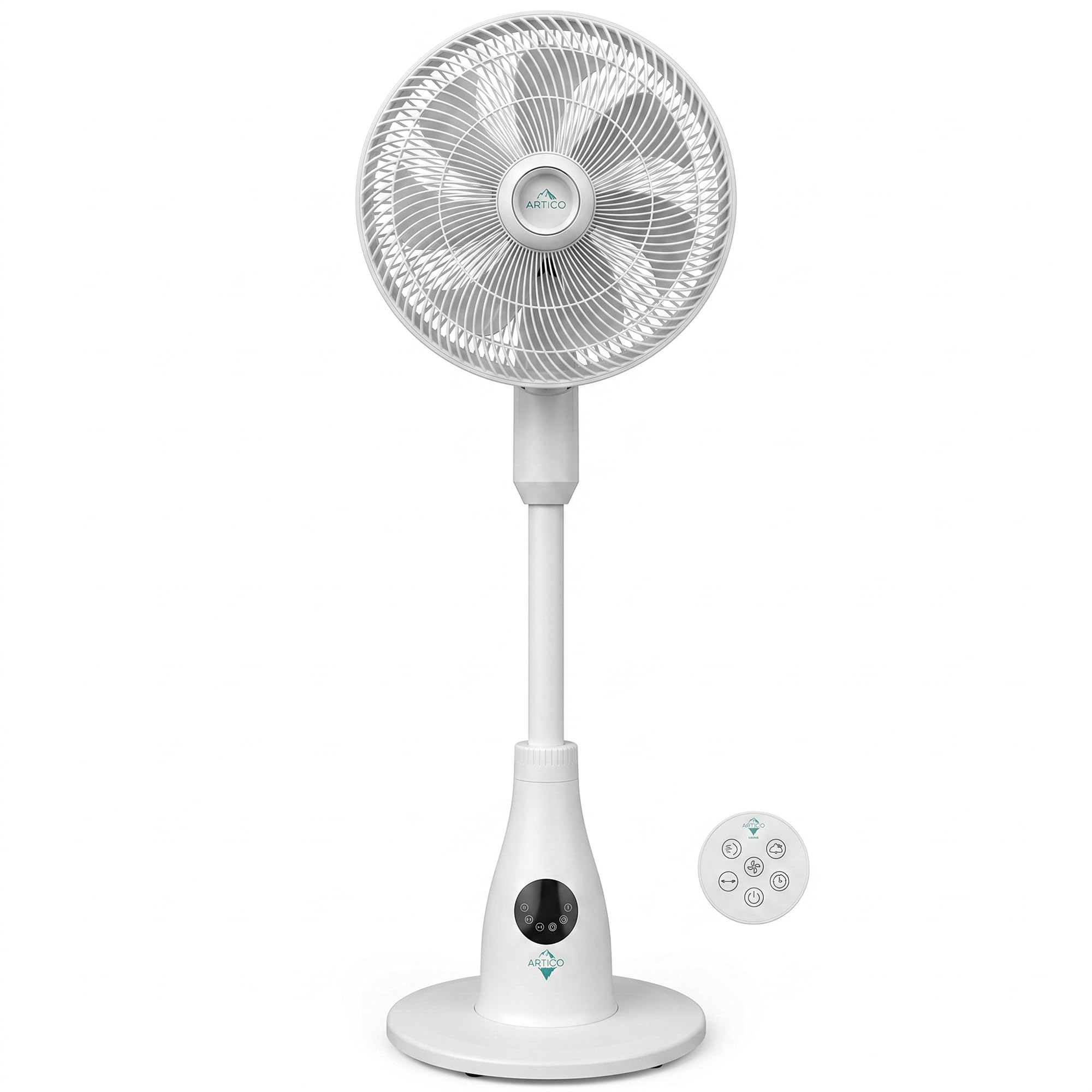 Sytech Ventilador de Pie con Nebulización de Agua ARTICO 80W-7 Velocidades, Depósito 2L, Temporizador 24h, Mando a Distancia, 8 Aspas