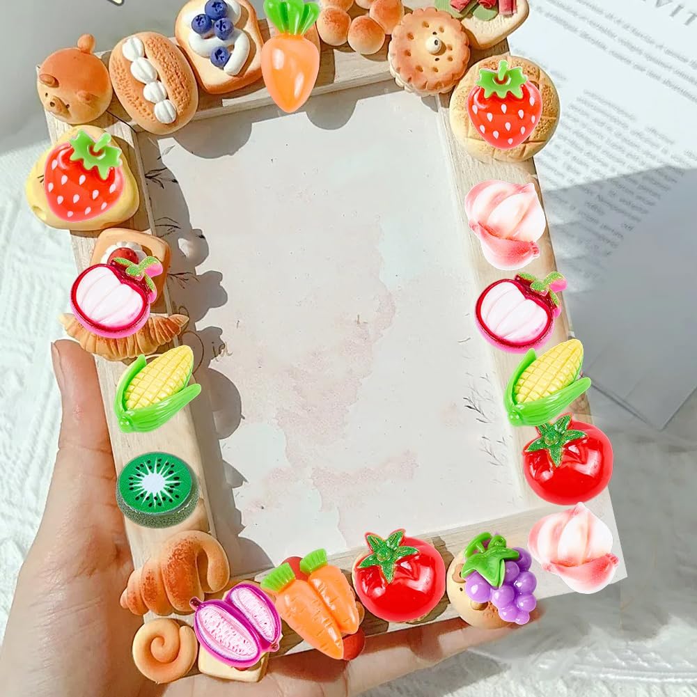 SUNNYCLUE 1 Box About 150Pcs Fruit Resin Charms Fruit Cabochons Flatback Assorted Mini Vegetables Soft Cartoon Stickers Cabochon for Scrapbooking DIY Crafts Nail Art Cellphone Decoration Accessories - Image 6
