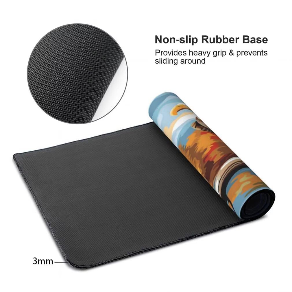 Tappetino Mouse XXL 1000x500mm Aquila Grande Mouse Pad, Tappetino Scrivania con Bordi Cuciti, Grande Mousepad Gaming con Base Antiscivolo per Giocatori, Ufficio e Casa (Fiume Nella Foresta) -MP1544