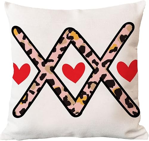 Miniatura 5 de XOXO Leopard Print Throw Pillow Cover Valentines Day Pink Romantic Pillow Case Wedding Engagement Anniversary Cushion Cover Decortaive Pillowcase