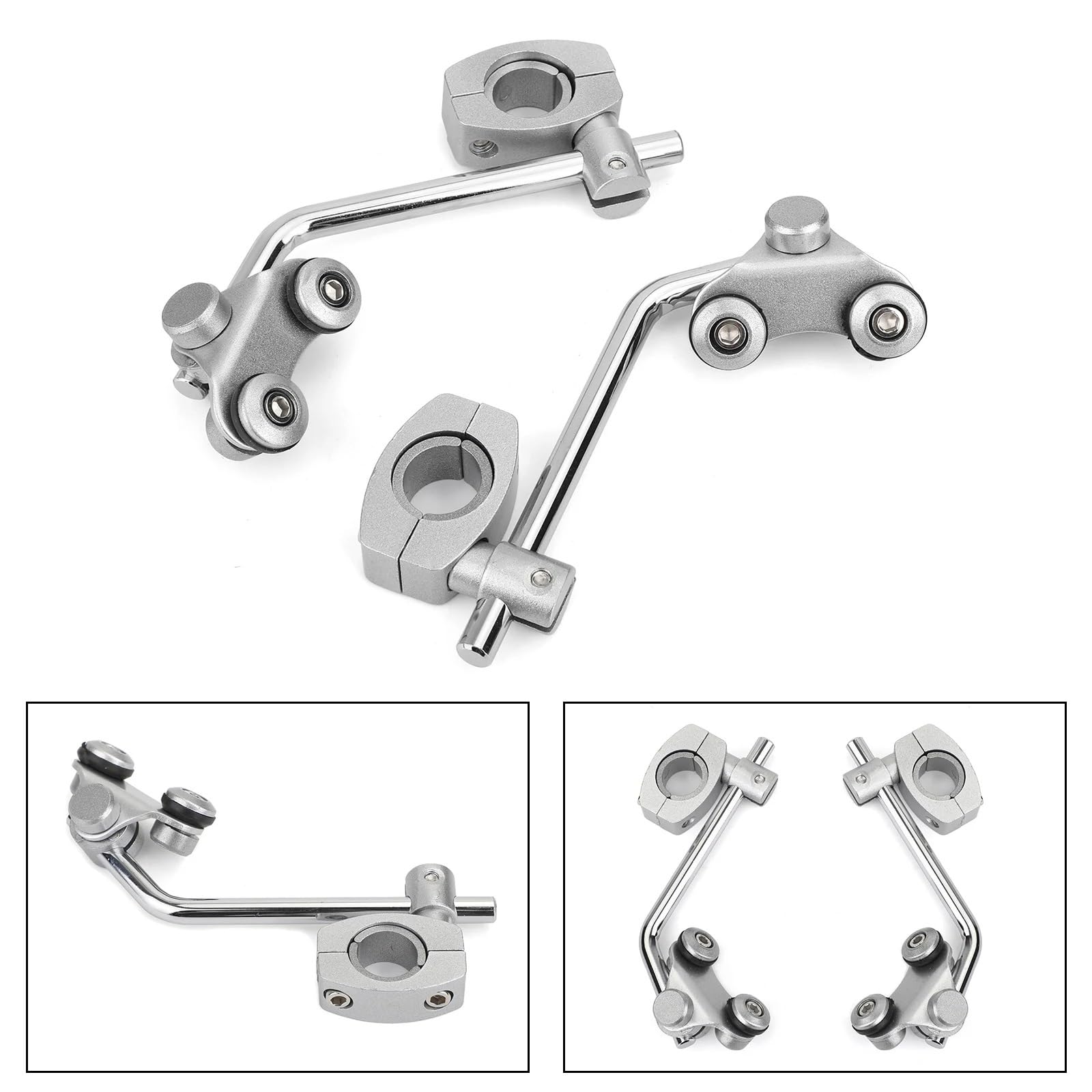 Moto Pare-Brise Avant Support Montage Pare-Brise Guidon Moto Universel 7/8" 22 Mm Déflecteurs Vent Moto(Noir)