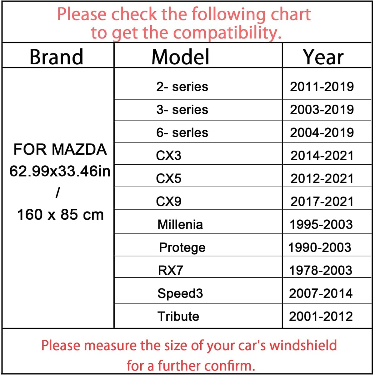 Parasole Auto Per Mazda - Pieghevole, 160x85 Cm, Protezione UV, Per CX3, CX5, CX9, Serie 2/3/6 - Foto 13