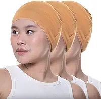 Touca Nero Sem Barra Alisa e Conserva Penteado Reduz volume Anti Frizz 3 Und (Bege)