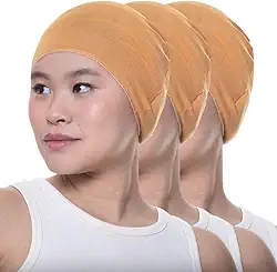 Touca Nero Sem Barra Alisa e Conserva Penteado Reduz volume Anti Frizz 3 Und (Bege)