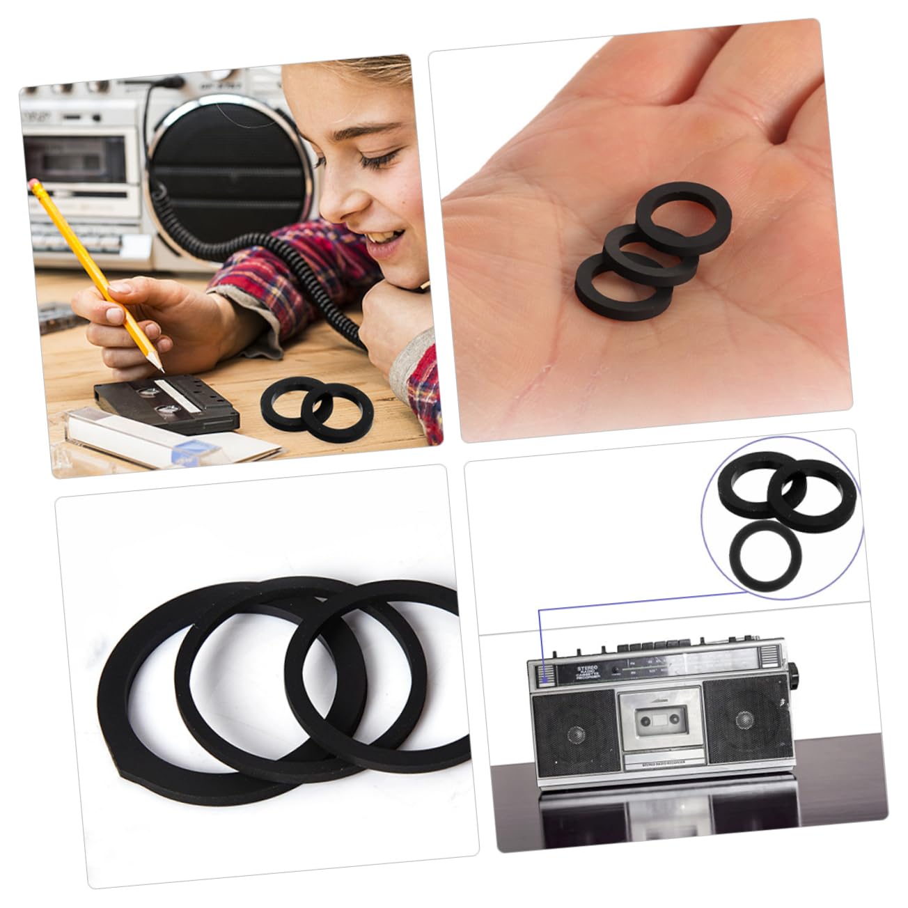 TOYANDONA 12 Gummi-Andruckrollen – Außen-Ø 11,5 Mm, Innendurchmesser 2 Mm – Ersatz Für Recorder, Kassettengeräte & DVD-Laufwerke