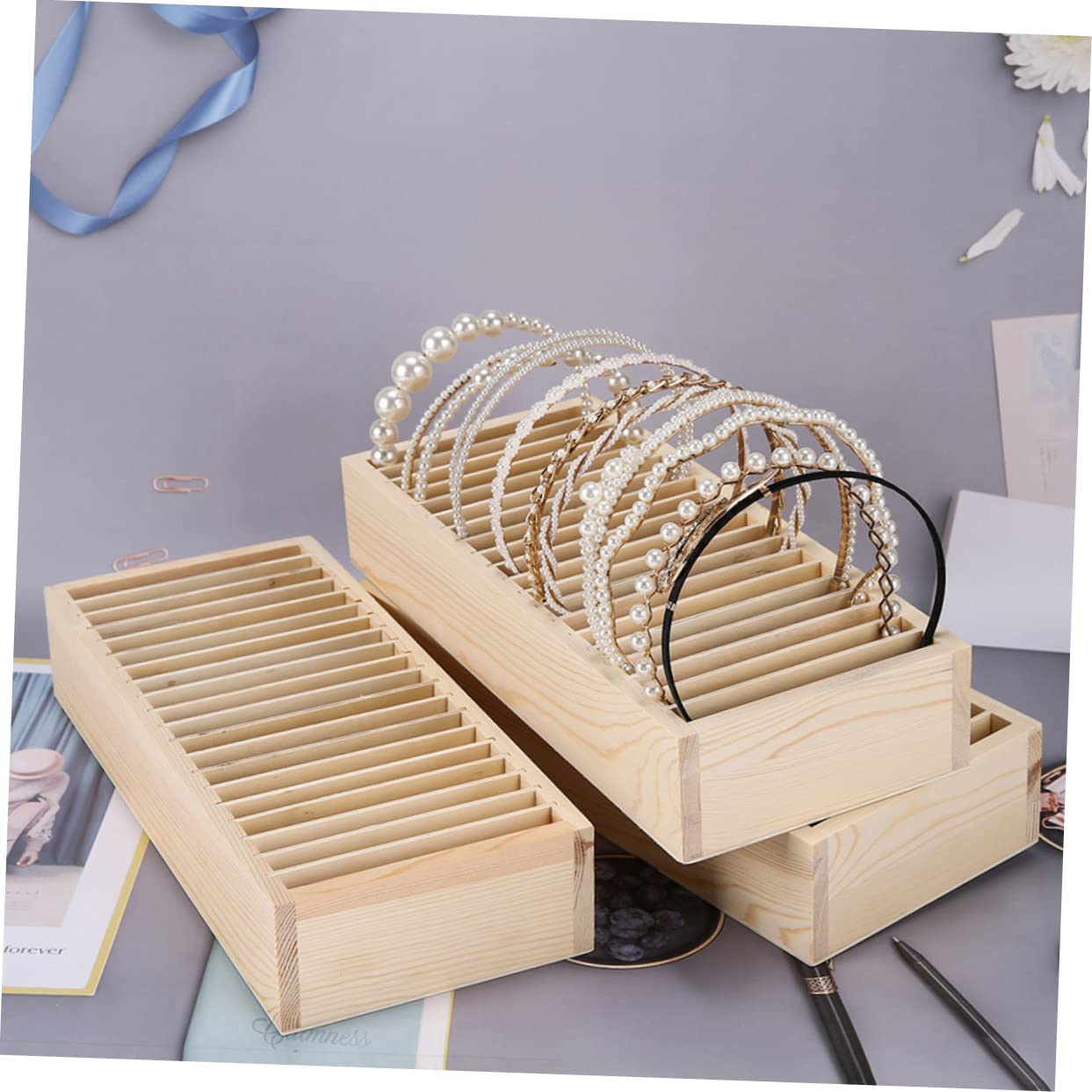 HOOTNEE Hairband Storage Organizer Box 20 Slot Display Home Hairband Organizer