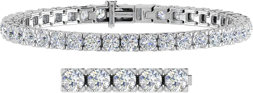 8 to 12 Carat Diamond Tennis Bracelet in 14K Gold 7 Inch - IGI Certified