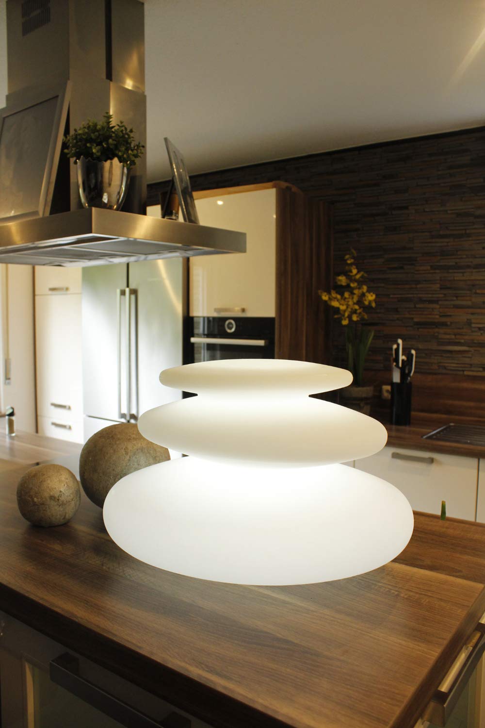 Arnusa Moderne Deko Lampe Flatstones mit Fernbedienung und Farbwechsel Tischleuchte Sauna Lampe Nachttischlampe dimmbar Nachtlicht