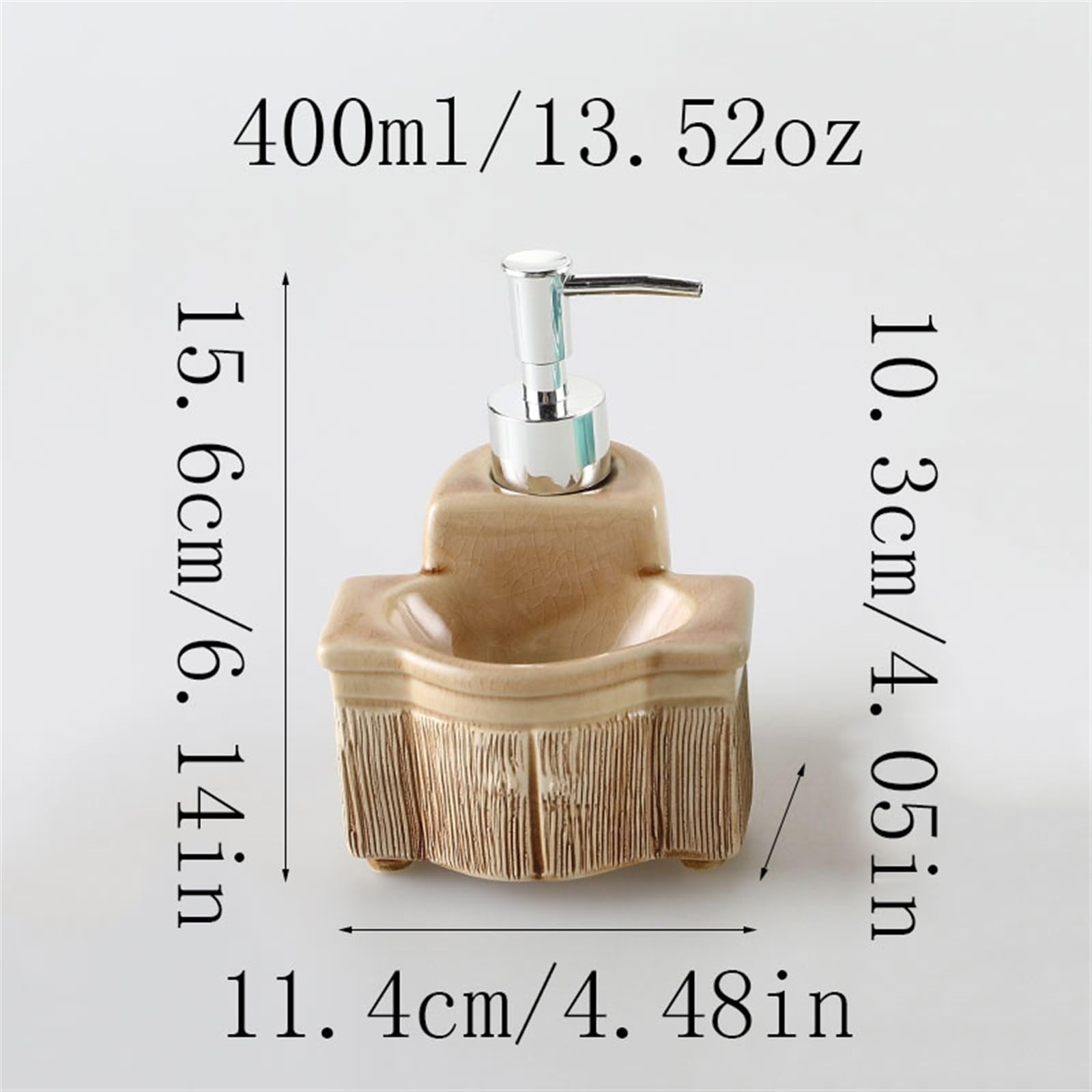 Dozownik mydła, dozownik mydła ręcznego, kreatywny kształt, dozownik mydła do balsamu, szamponu, ceramicznej pompki mydła, butelka do łazienki, kuchni, domu wiejskiego, 400 ml, dozownik mydła