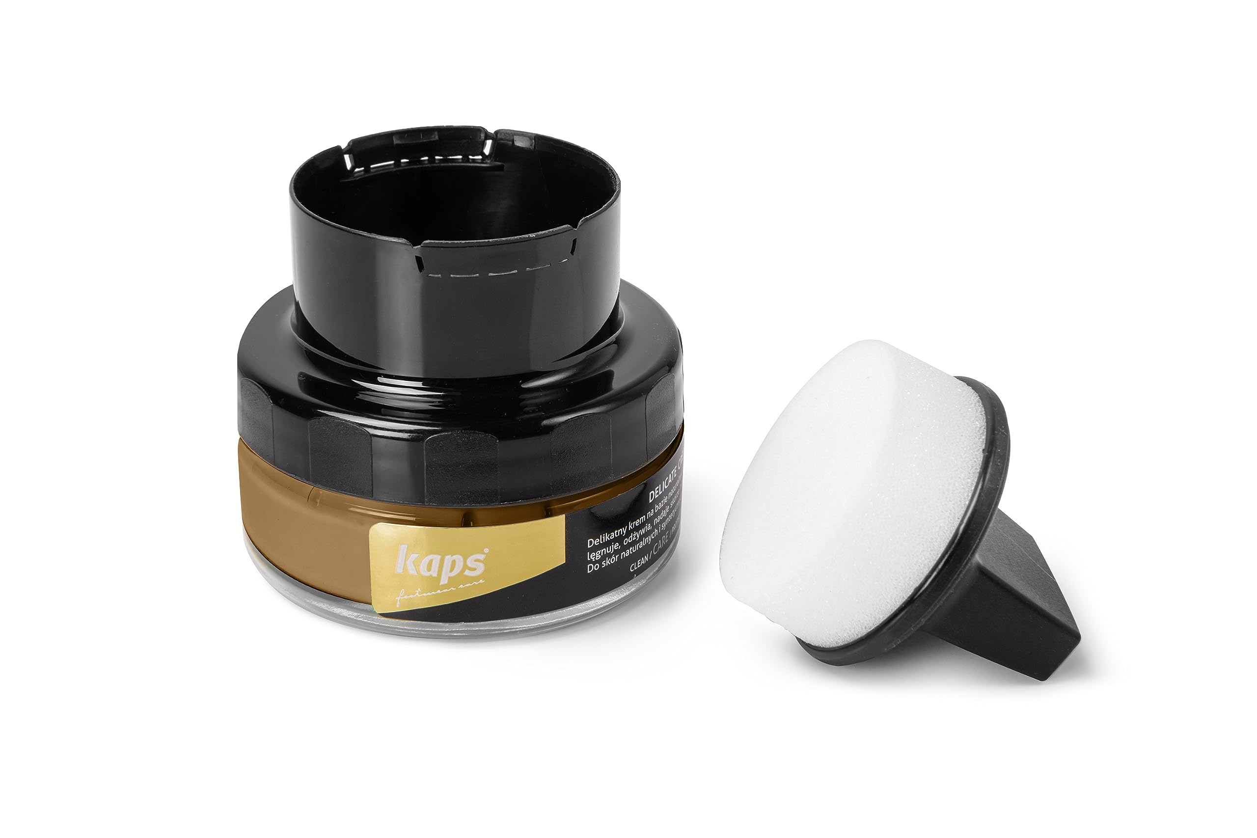 Shoe Cream with Sponge Applicator, Intensive Leather Care and Nourishing, Kaps Delicate, 70 colours