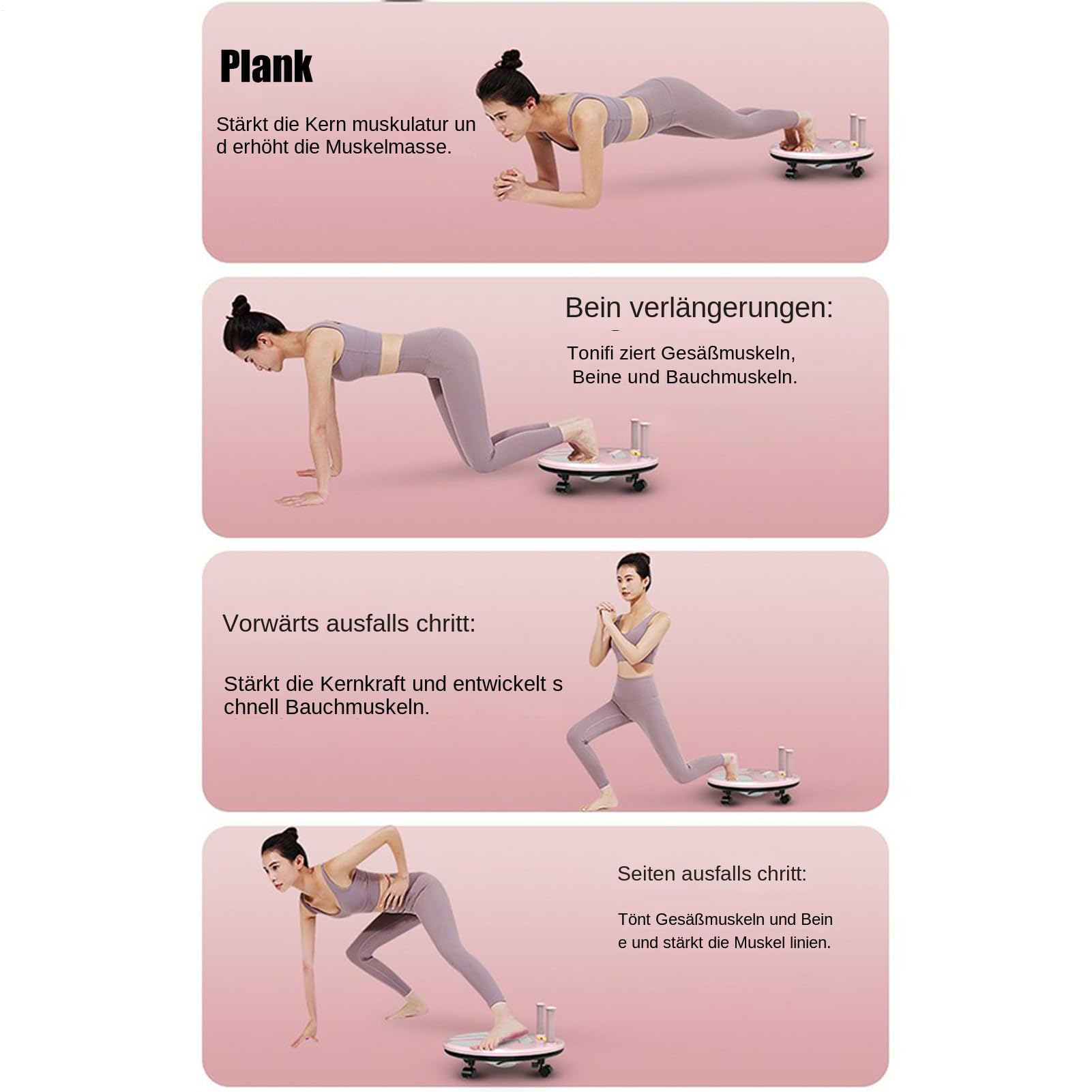 Bauchmuskelroller Heimfitness Gerät für Core-Krafttraining | 4-rädriges Core Bauchrollen Trainings-Gerät Für Männer, Frauen, Jugendliche, Erwachsene, Sportler, Spieler, Hobbyisten,