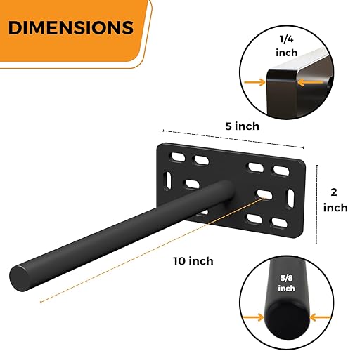 Miniatura 143 de Soporte de estante flotante resistente de 4 x 22 pulgadas - Soporte de estantes de pared largos, accesorios de estante flotante ocultos, soportes