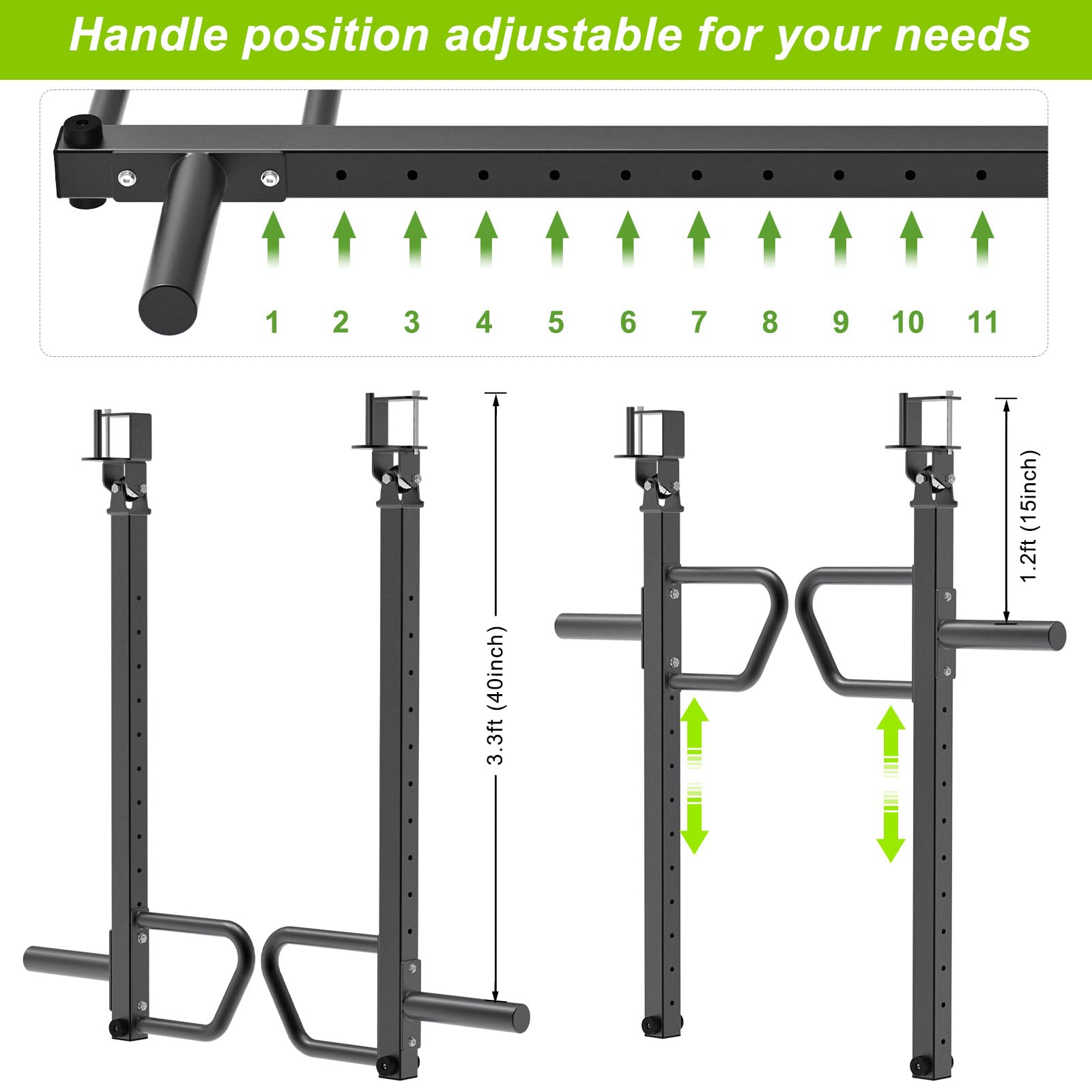 SELEWARE Brazo Ajustable Pesado, Adecuado para Marco de Potencia de 3" x 3" con Agujeros de 5/8" o 1"