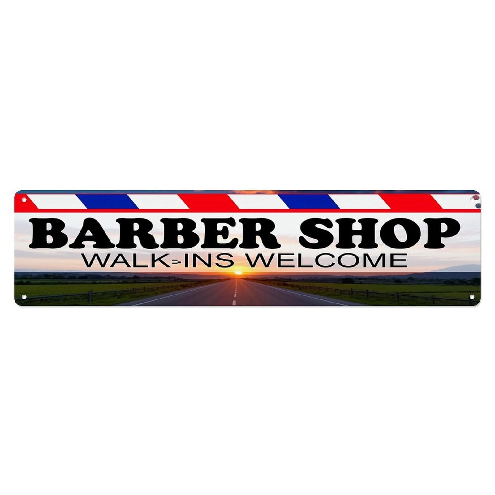 Barber Shop Walk Ins Welcome Tin Sign Metal Poster Vintage Metal Signs for Home Man Cave Bar Cafe Kitchen laundry room Wall Decorations 4x16 inches