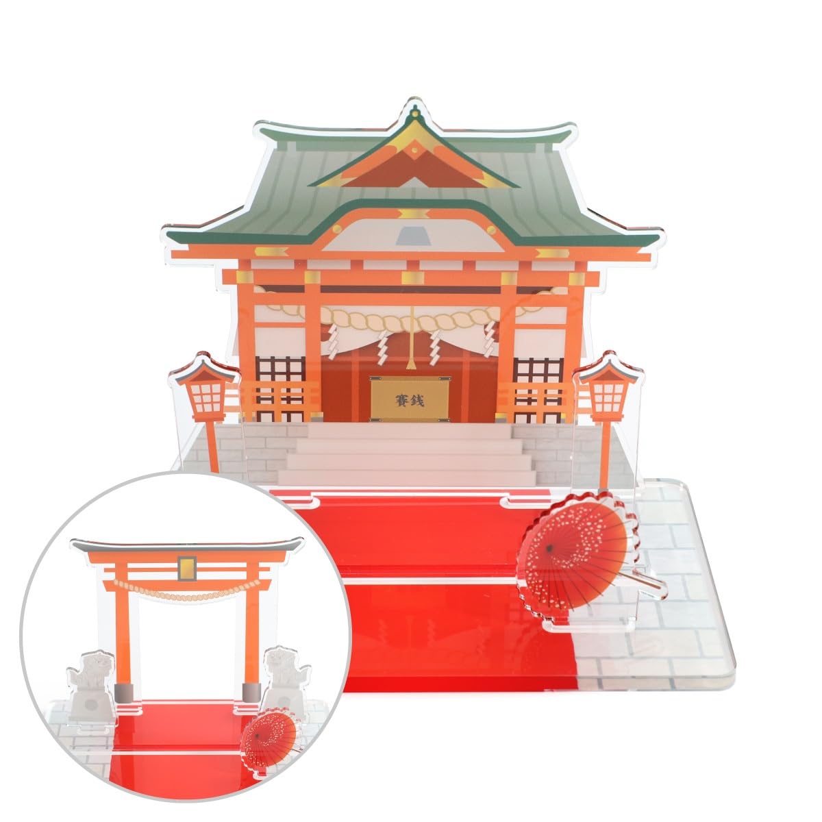 Japanese Shrine Torii Acrylic Diorama Display Stand Figure Acrylic Japan