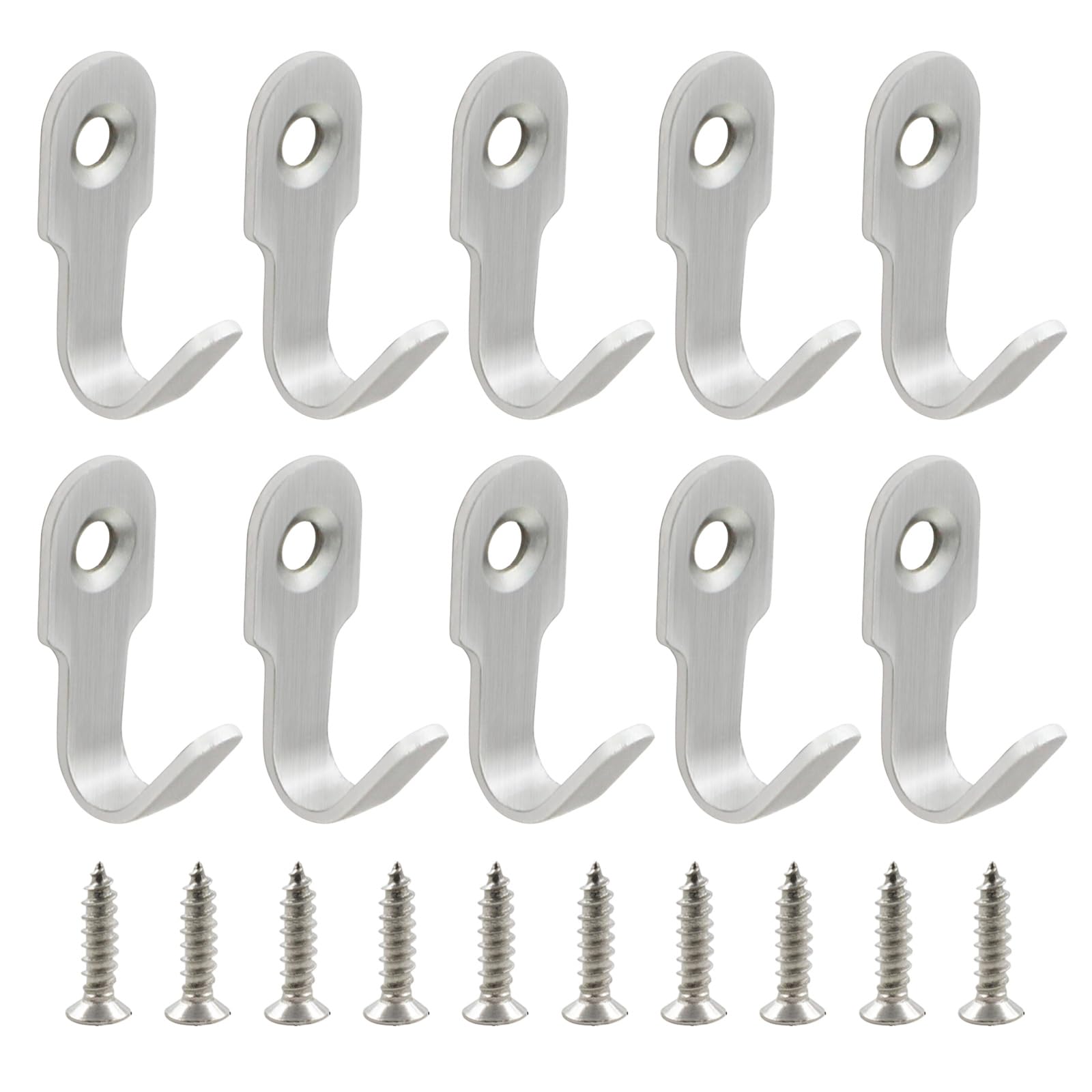 Shntig Multicolor 10 Pieces Functional Single Hook Strong Rustproof Stainless Steel Hanging Hooks For Door Bathroom Kitchen Storage Single Hook