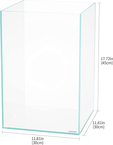 Miniatura 56 de LANDEN Tanque de acuario de hierro bajo sin borde de 25C de 3.7 galones, 9.84 x 9.84 x 9.84 pulgadas de alto, 0.197 in de grosor con alfombrilla