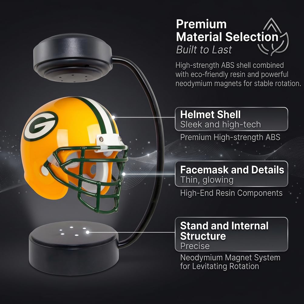 Mini Casco da Football Americano Fluttuante, Collezionabile Sportivo Magnetico in Levitazione, Ornamento da Scrivania, Regalo per Tifosi, Amici e Alumni