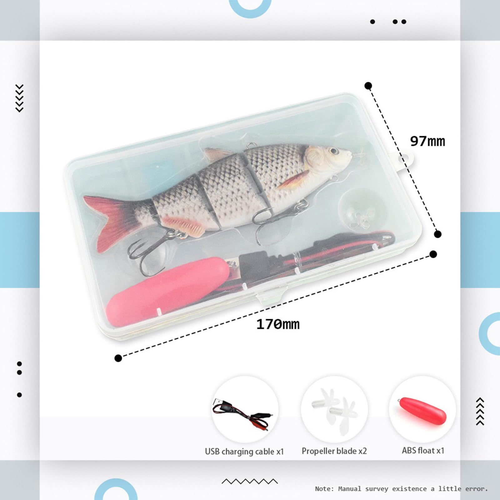 Esche Elettriche Nuoto con Indicatori Attrezzatura da Pesca Leggera per Esche per La Pesca del Nuoto Robotile Multili
