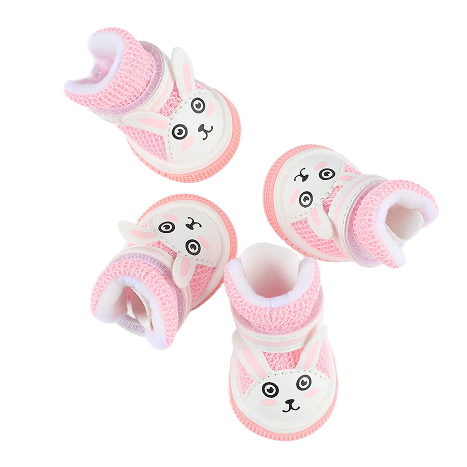 Breathable Design for Allday Comfort, 4 Pcs Mesh Puppy Boots, Dog Booties for Small Size Dogs, Adjustable & Easy To Wear, AntiSlip Soles, Inner Length: 1.77in, Inner Width: