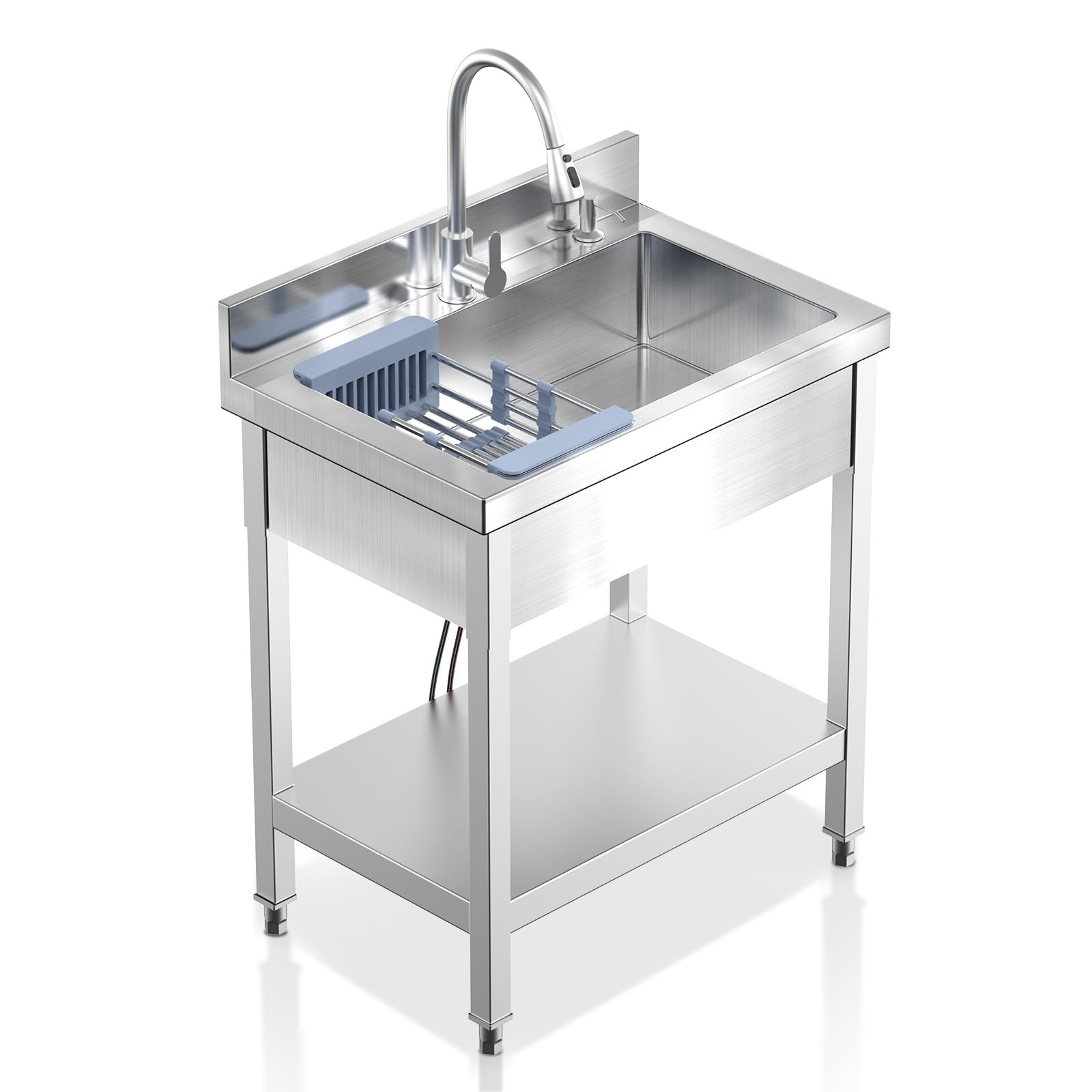 27.5 Inch Stainless Steel Utility Sink with 3 water‑outlet modes