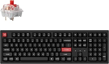 Keychron K10 Pro QMK/VIA Custom Wireless Mechanical Keyboard, 100% Full Size 108 Keys Programmable White Backlight Red Switch, Bluetooth/USB-C Wired Gaming Keyboard for Mac Windows Linux