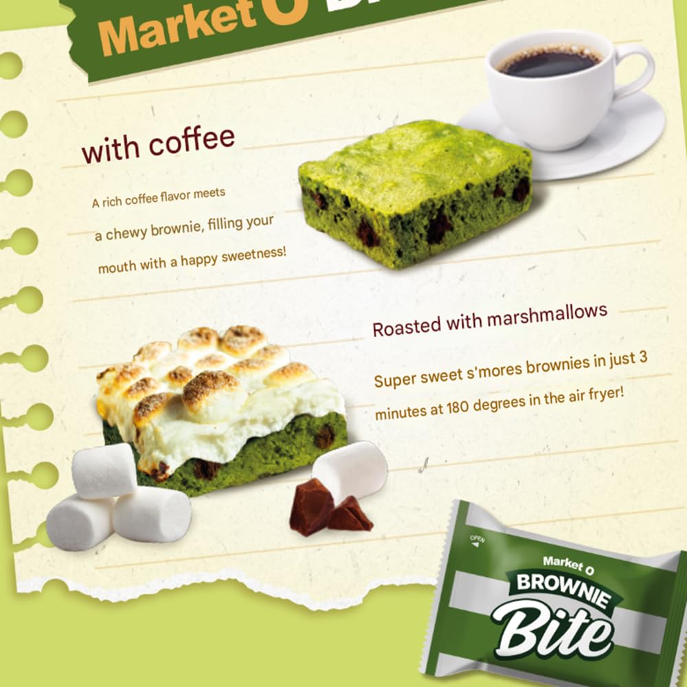 마켓오 Korean Flavored Jeju Matcha Chocolate Chip Brownie Snacks 8.46oz 제주 말차 초코칩 브라우니, Premium Tea Cookies 240g (20g * 12ea)