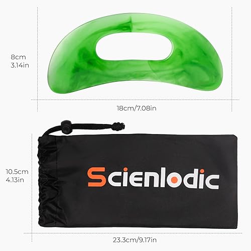 Miniatura 6 de Scienlodic Herramienta de masaje corporal Gua Sha con asa, herramienta Guasha más grande para masaje de espalda, cuello, cara, piernas, drenaje
