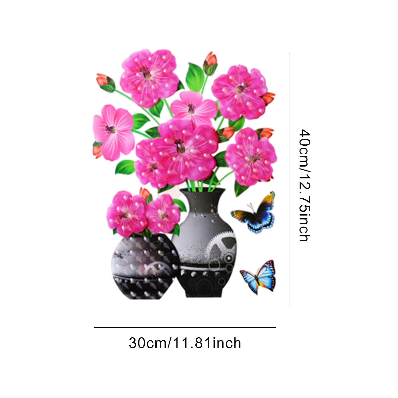 Vaso per piante fai da te 3D adesivi stereo autoadesivi da parete per frigorifero decorazione floreale adesivo impermeabile per casa soggiorno camera da letto frigorifero TV sfondo parete divano Decor