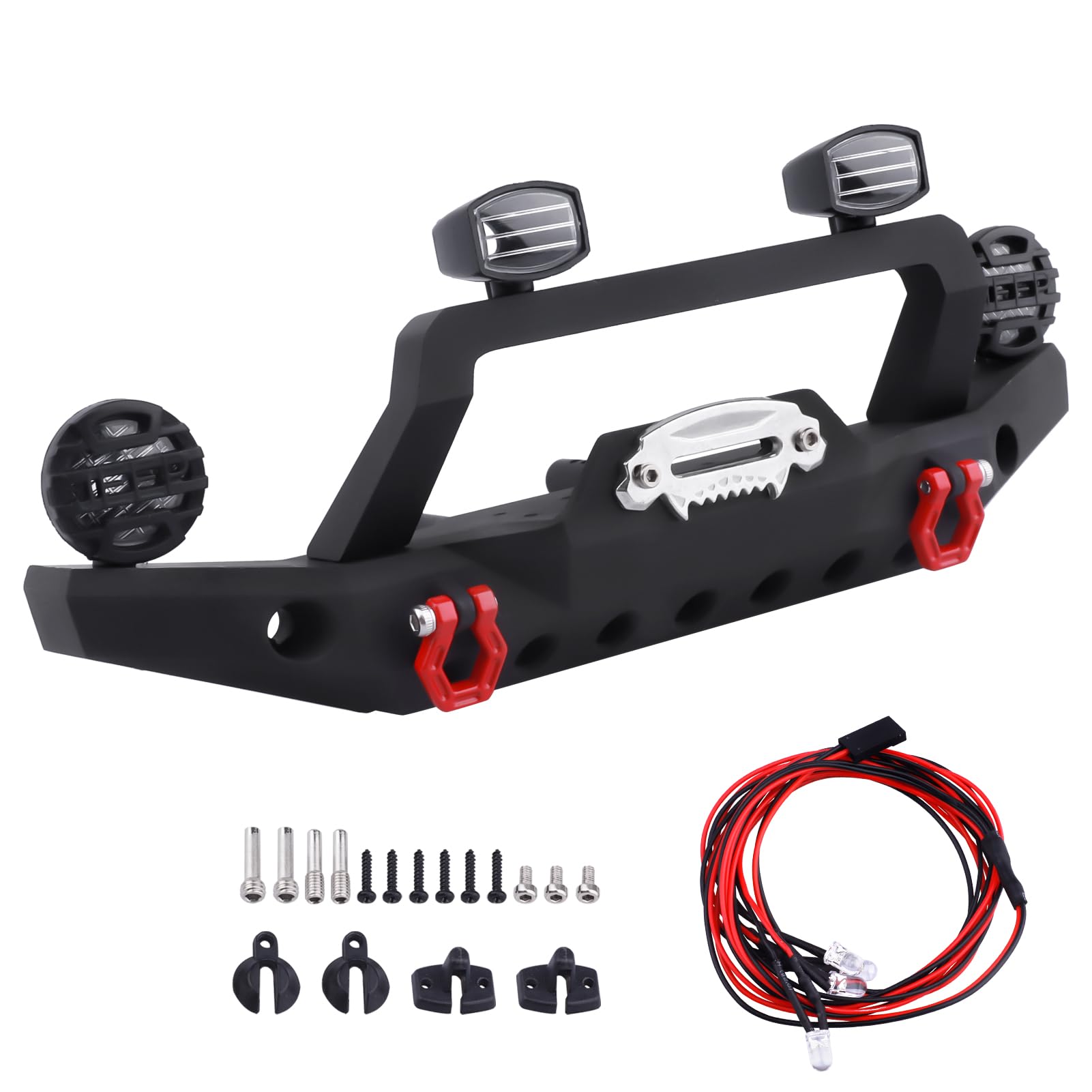 Juego de soportes de parachoques de metal para TRX-4 Axial SCX10 SCX10 II 90046 SCX10 III AXI03007 Redcat Gen 7 RC Crawler (tipo 2)