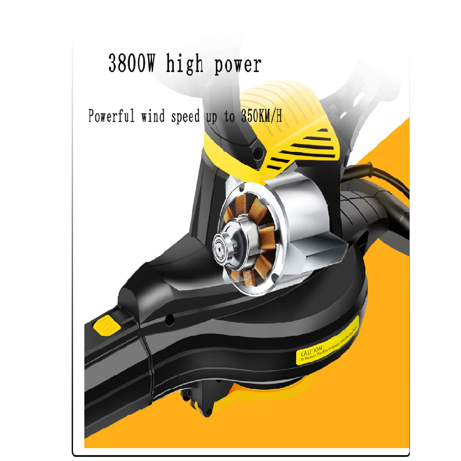 Soplador de Hojas eléctrico de 3800 W, soplador y triturador de Hojas 3 en 1 de Alta Potencia, Ajuste de 6 velocidades, soplador con Bolsa recolectora de Polvo de 40 L, 30 m